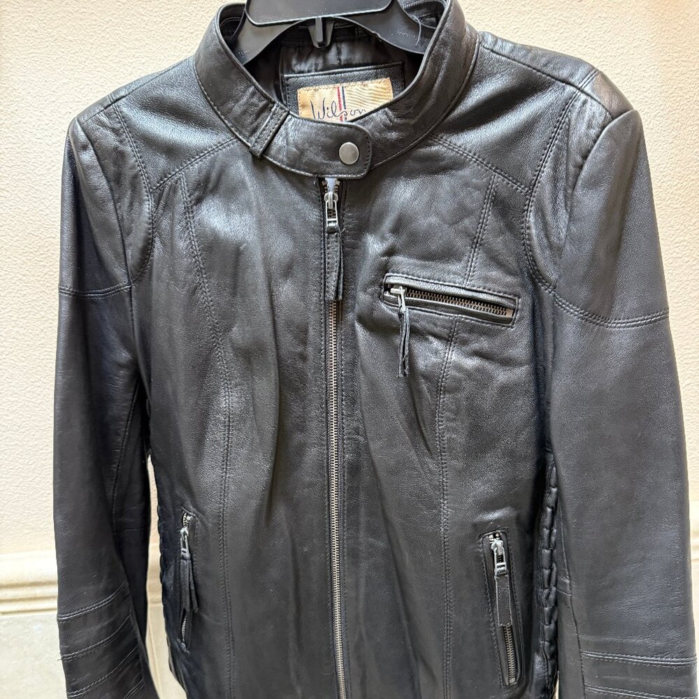 Cool Wilsons Leather Biker Jacket Size L